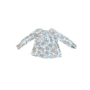 Lucky Brand Paisley Floral Bohemian Tassel Tie Neck Blouse Women's L/G